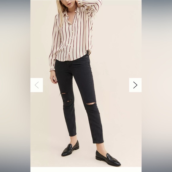 PAIGE Denim - PAIGE Sarah High-Rise Slim Jeans size 27 in black